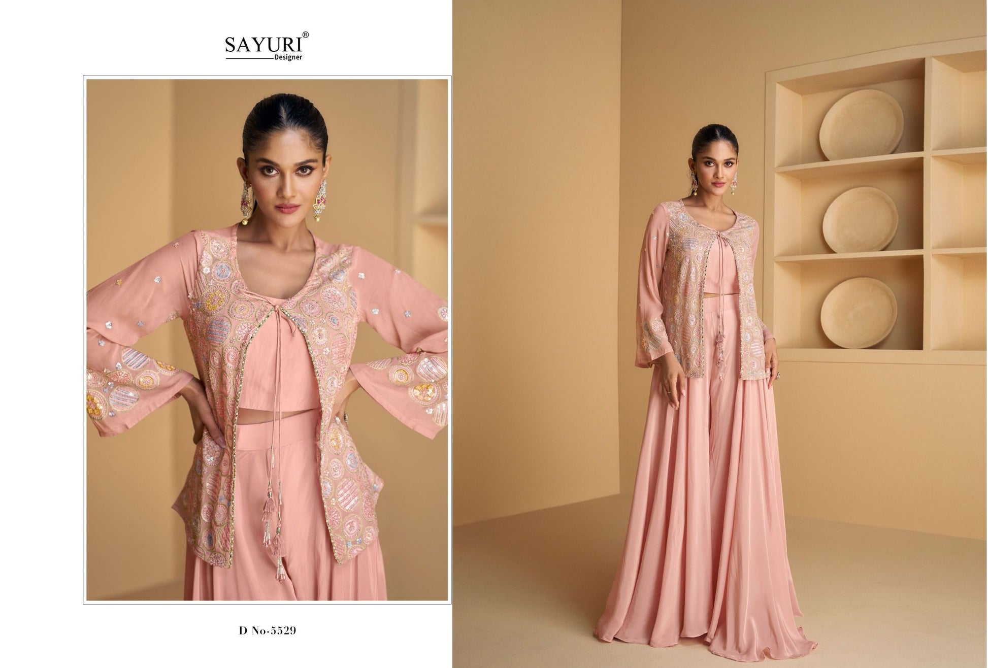 5529 Aarvi Sayuri Real Georgette Indowestern Pair