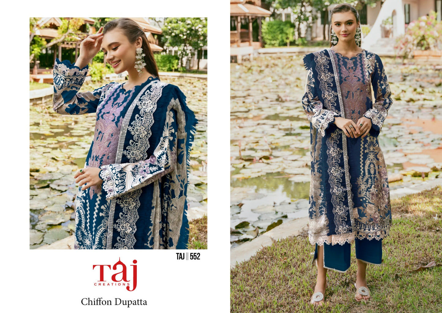 552 Taj Creations Embroidery Pakistani Salwar Suits