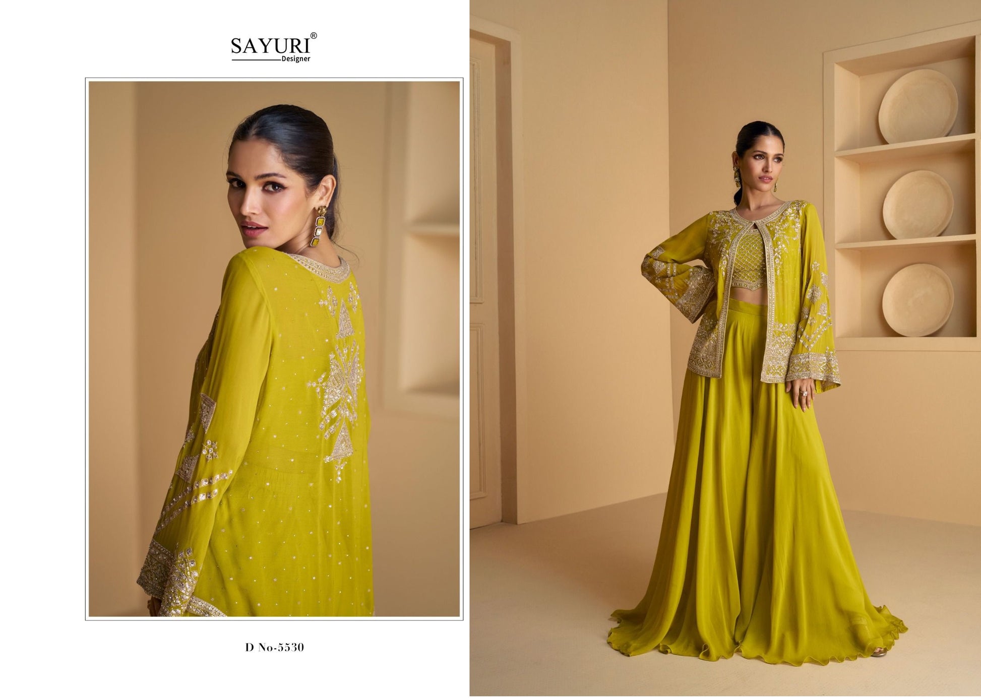 5530 Aarvi Sayuri Real Georgette Indowestern Pair
