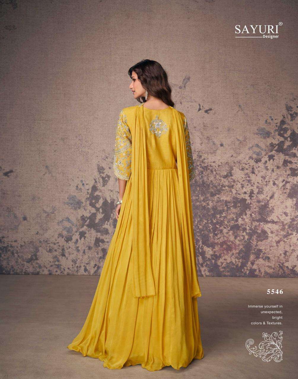 5546 Aroma Sayuri Chinnon Silk Gown Dupatta Set