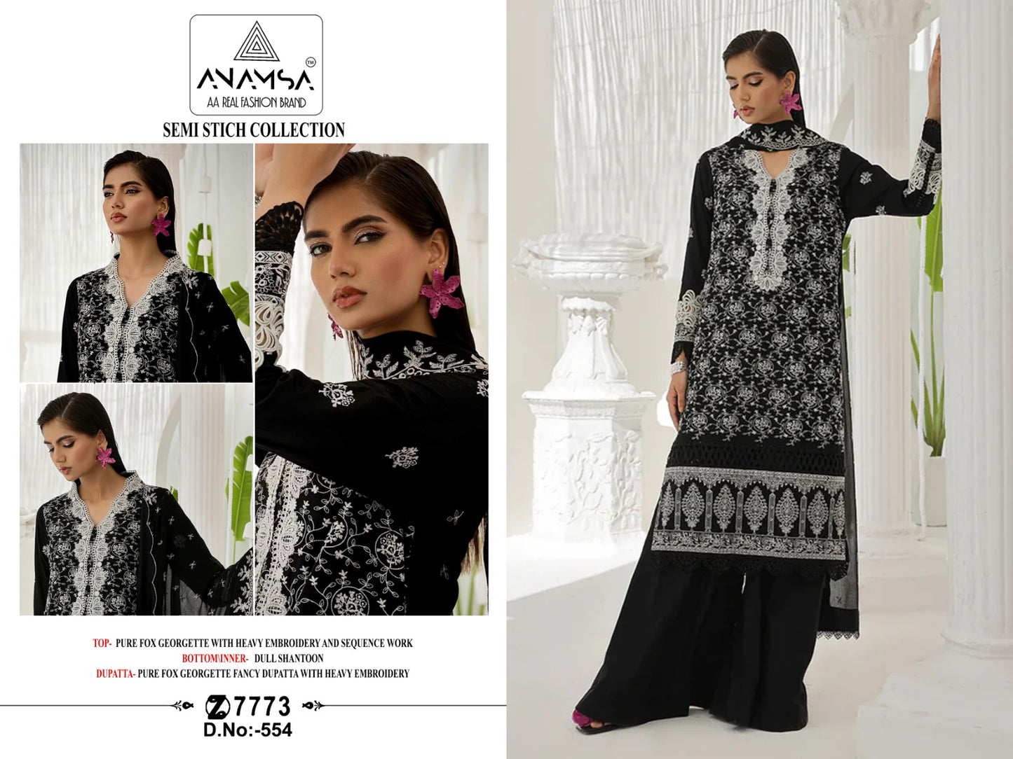 554 Anamsa Sequence Work Pakistani Salwar Suits
