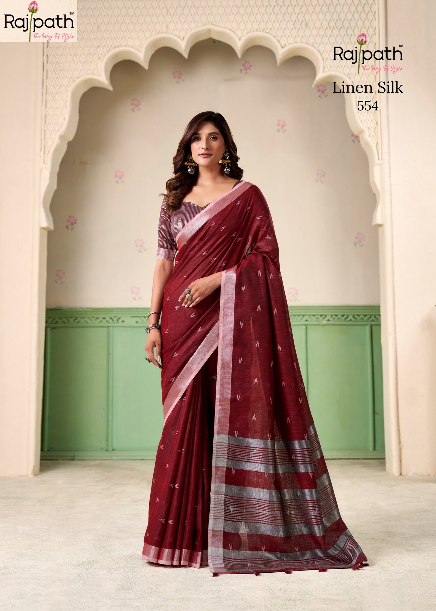 554 Khyati Rajpath Linen Silk Sarees