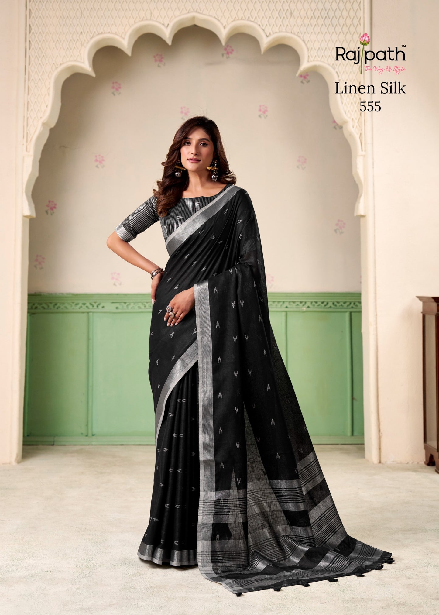 555 Khyati Rajpath Linen Silk Sarees