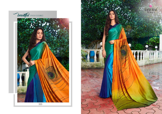 555 Mor Pankh Sasural Satin Sarees