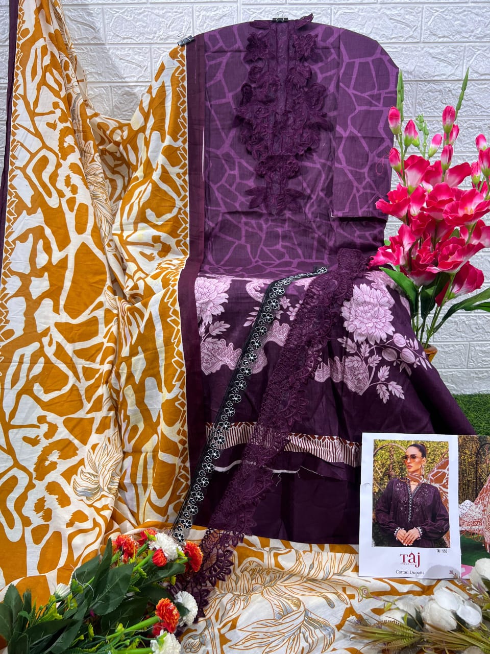 555 Taj Creations Embroidery Pakistani Patch Suits