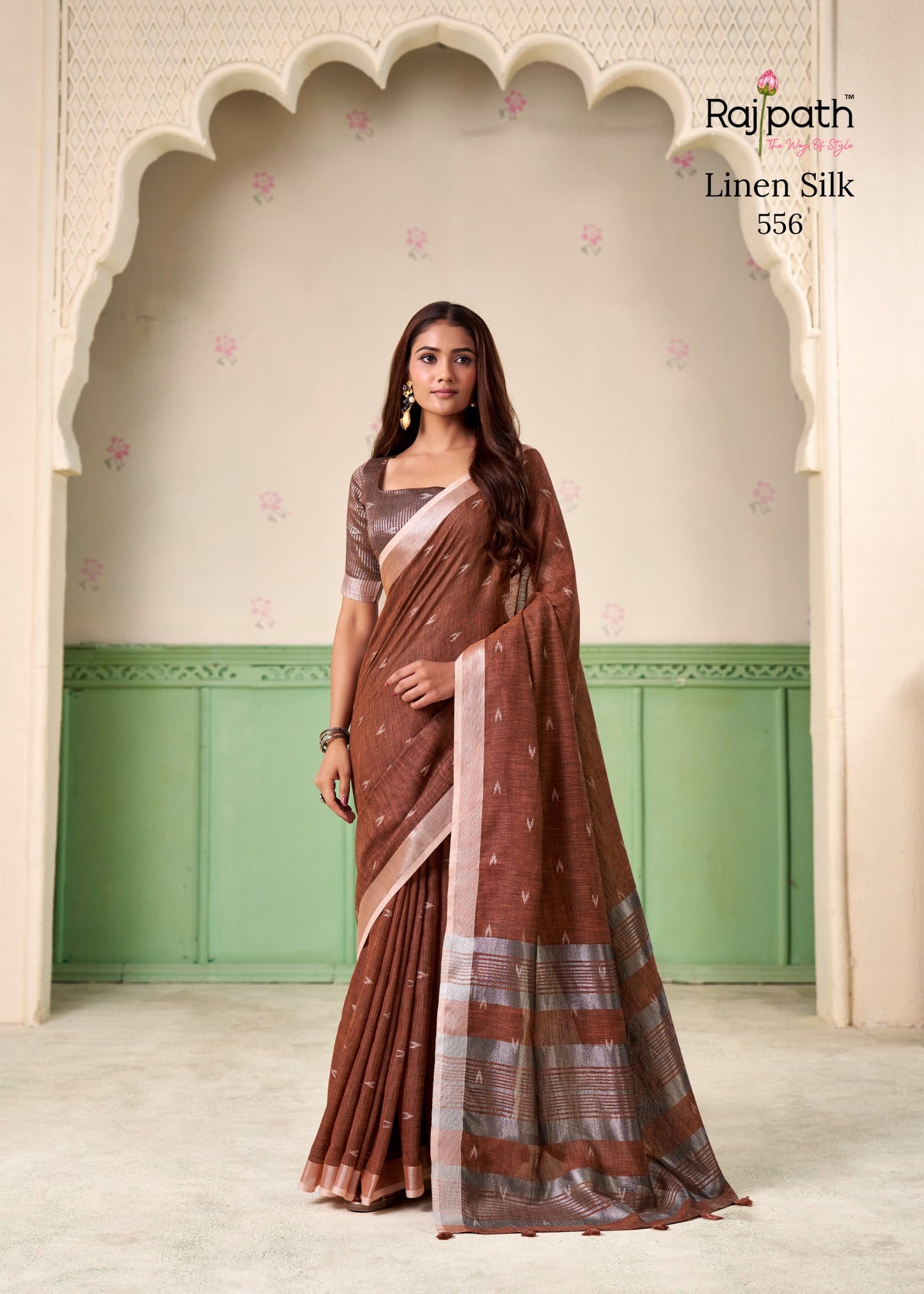 556 Khyati Rajpath Linen Silk Sarees