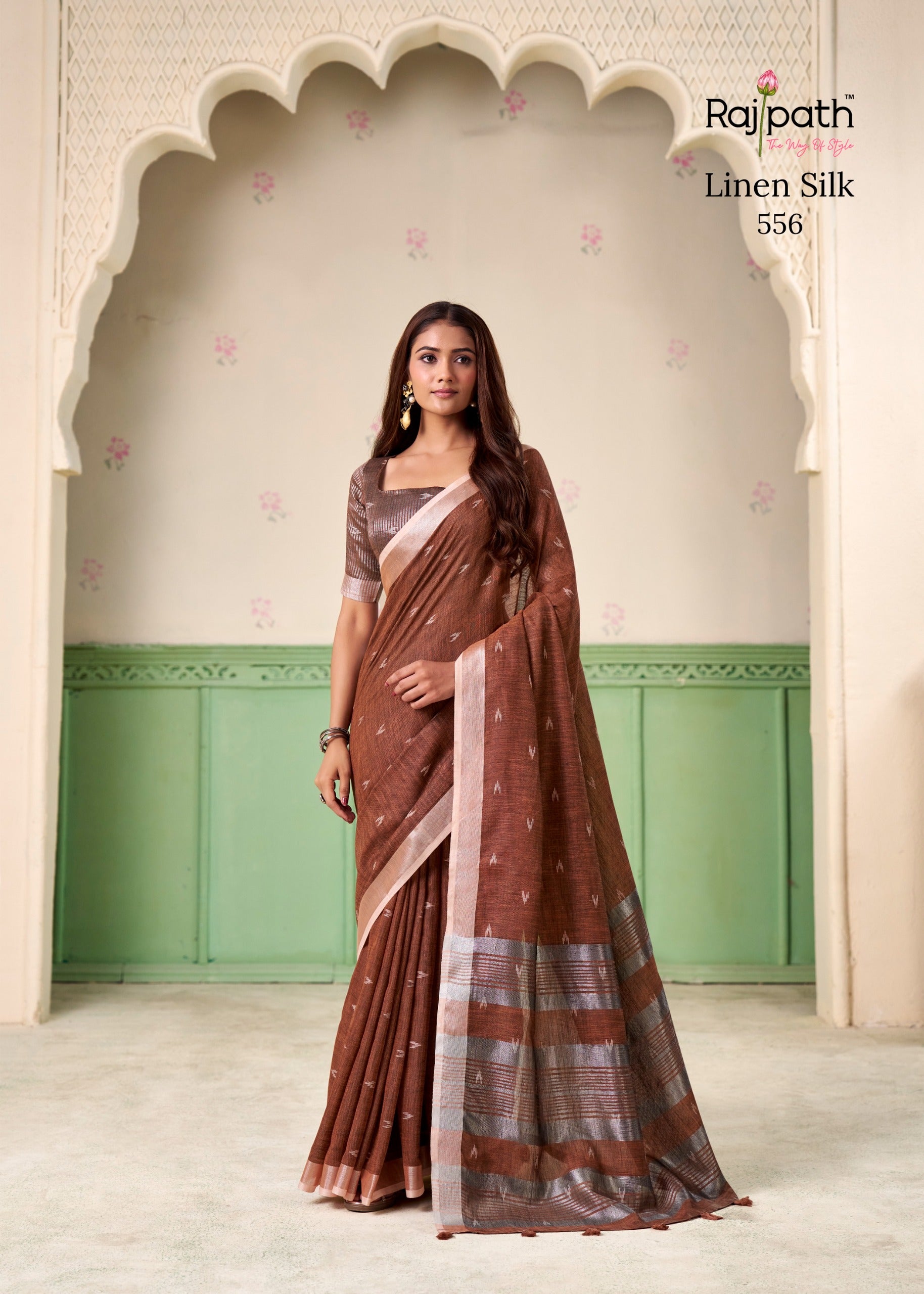 556 Khyati Rajpath Linen Silk Sarees