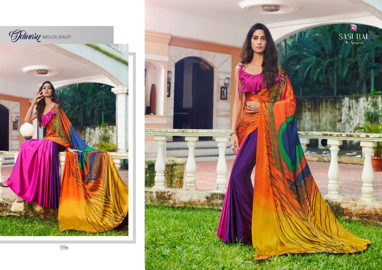 556 Mor Pankh Sasural Satin Sarees