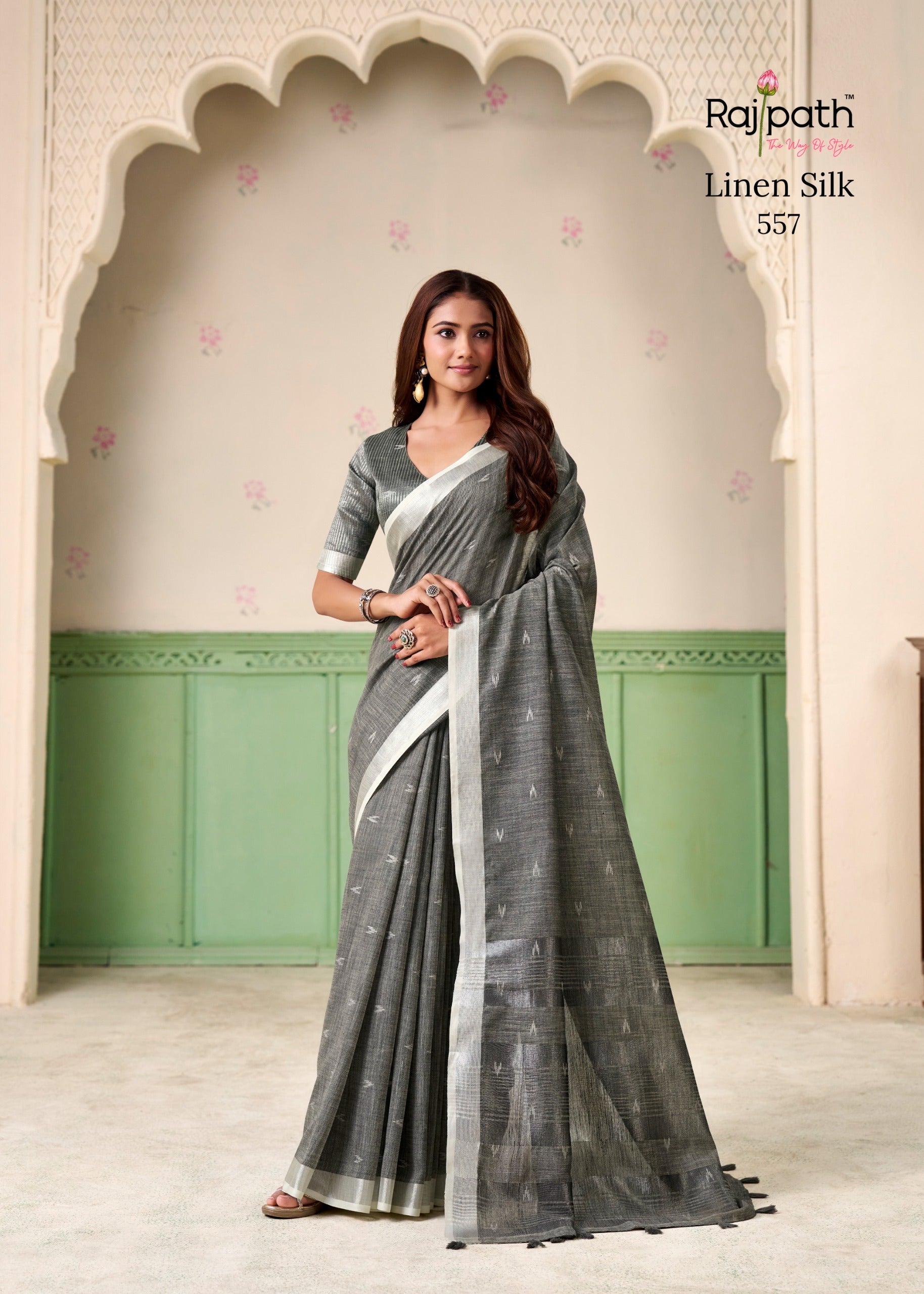 557 Khyati Rajpath Linen Silk Sarees