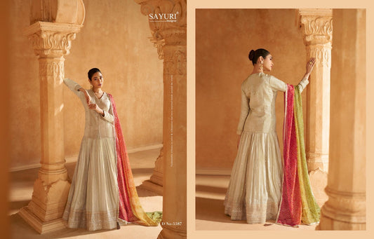 5587 Toran Sayuri Jacquard Indowestern Pair