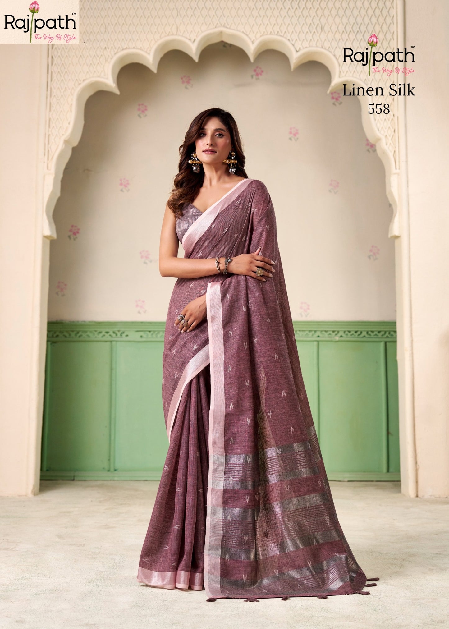 558 Khyati Rajpath Linen Silk Sarees