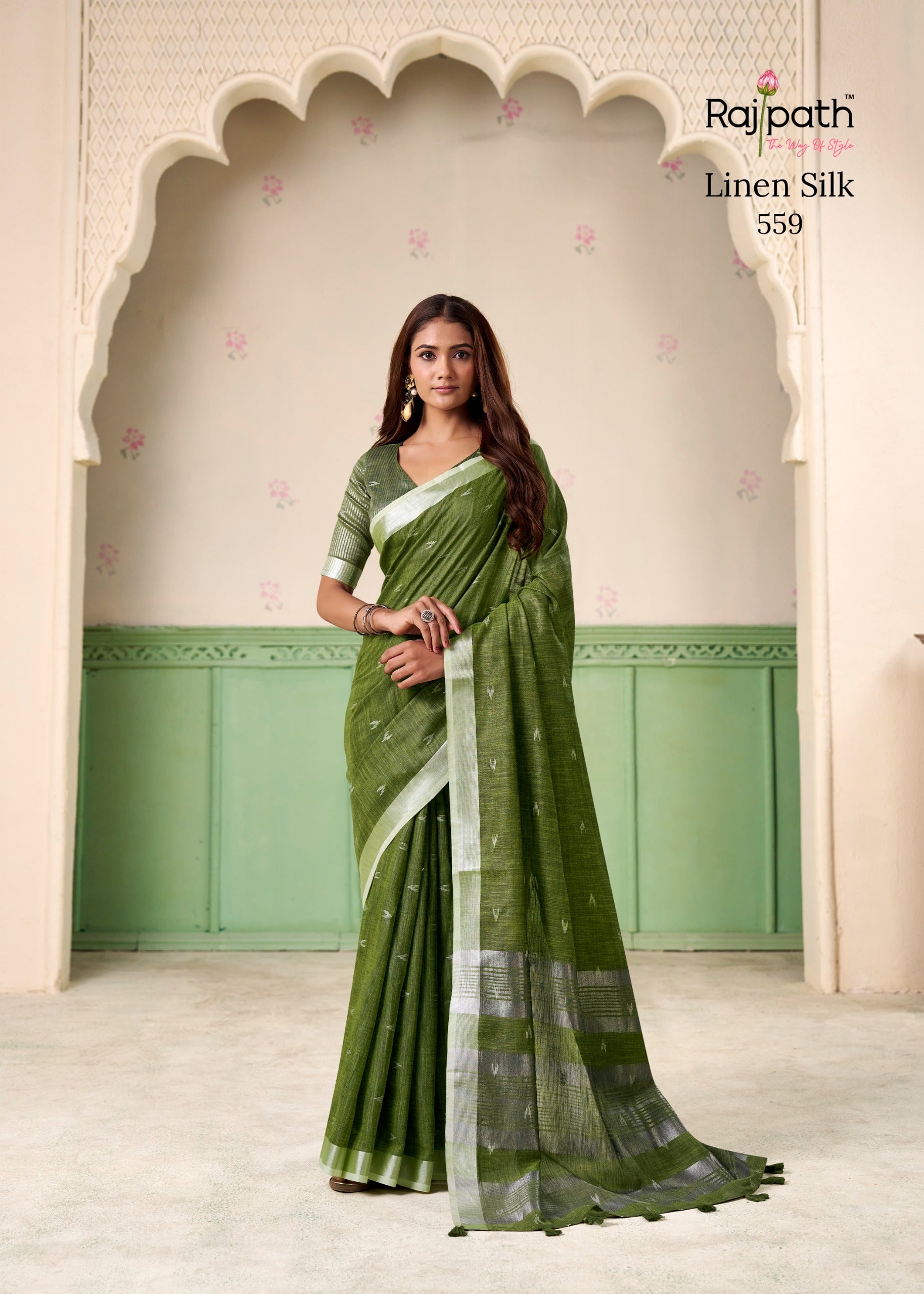 559 Khyati Rajpath Linen Silk Sarees