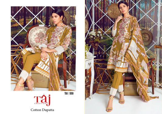 559 Taj Creations Cotton Pakistani Patch Suits