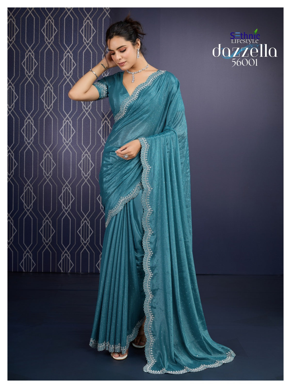 56001 Dazzella Sethnic Georgette Sarees