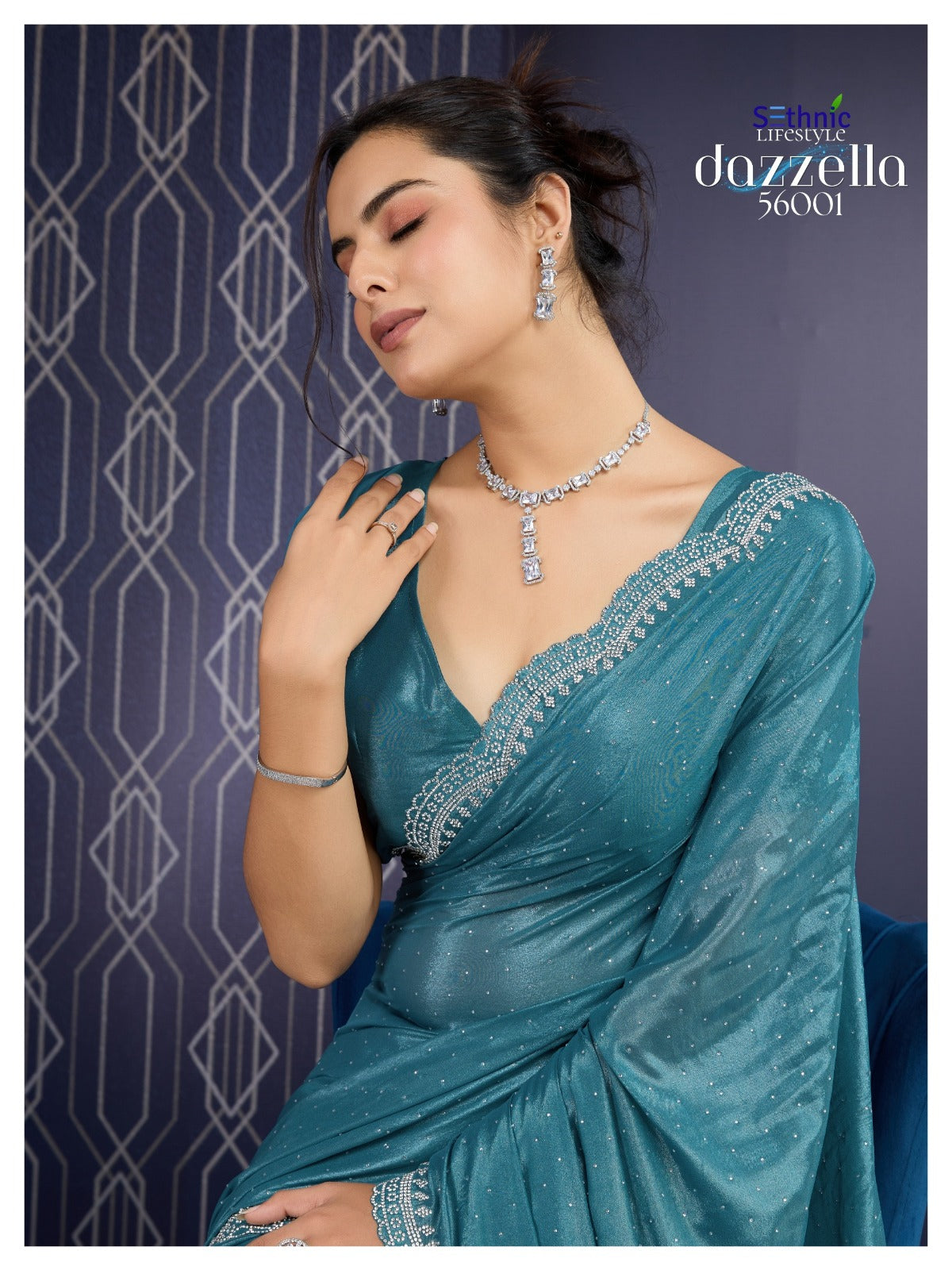 56001 Dazzella Sethnic Georgette Sarees