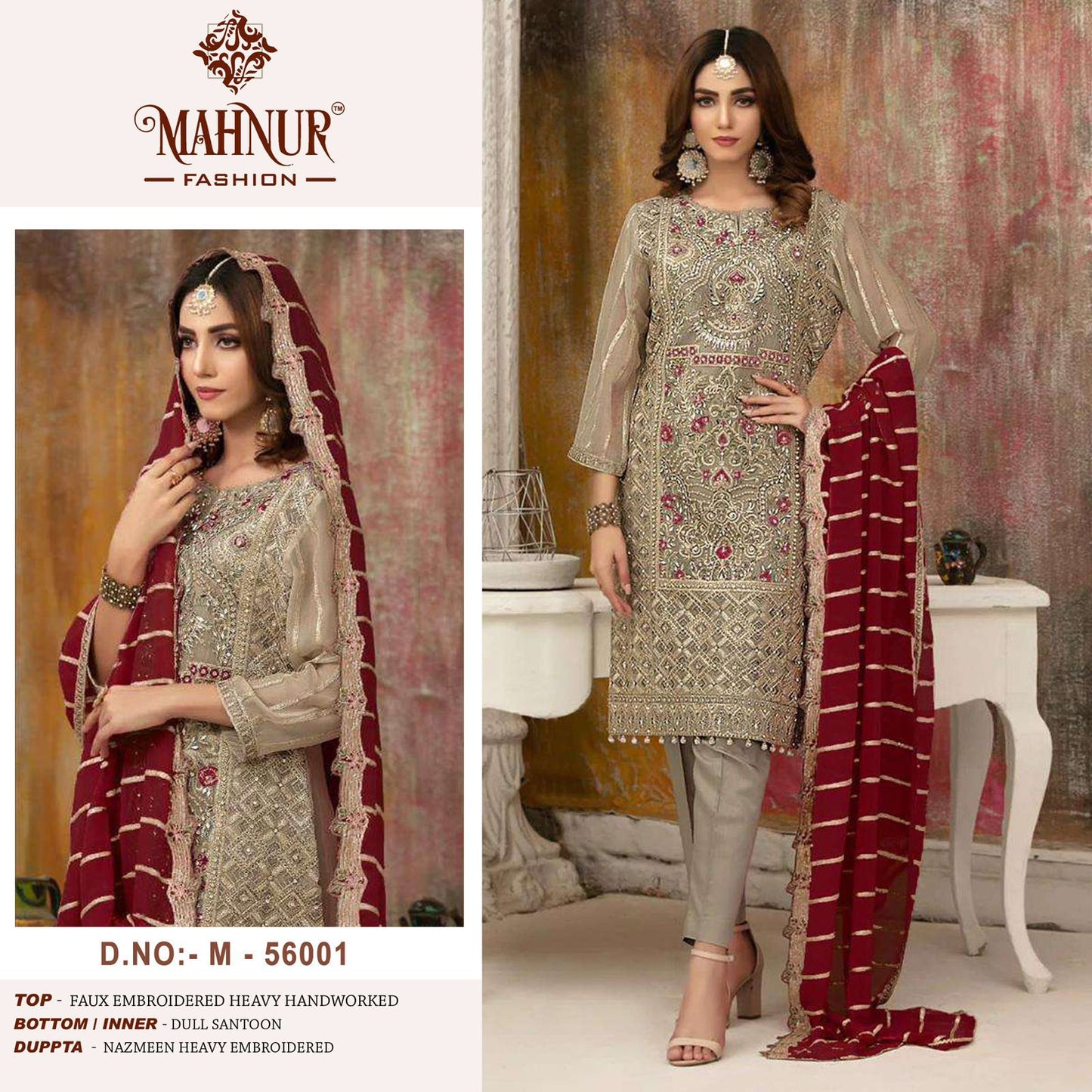 56001 Vol 56 Mahnur Neckwork Pakistani Salwar Suits