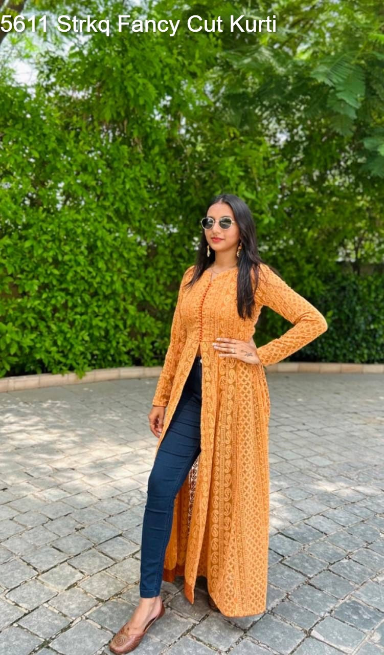 5611 Strkq Fancy Cut Kurti