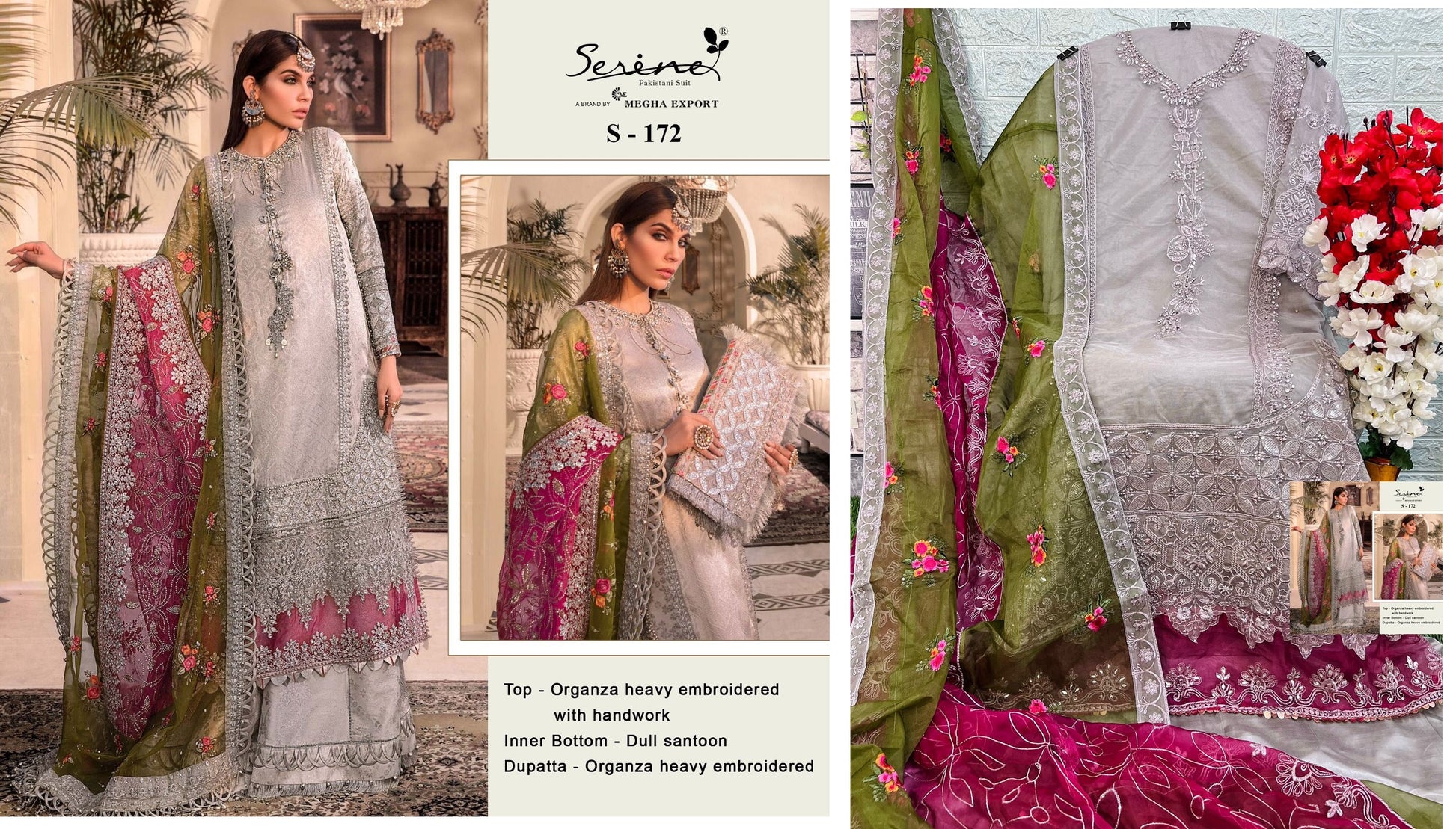 S 172 Serine Pakistani Salwar Suits