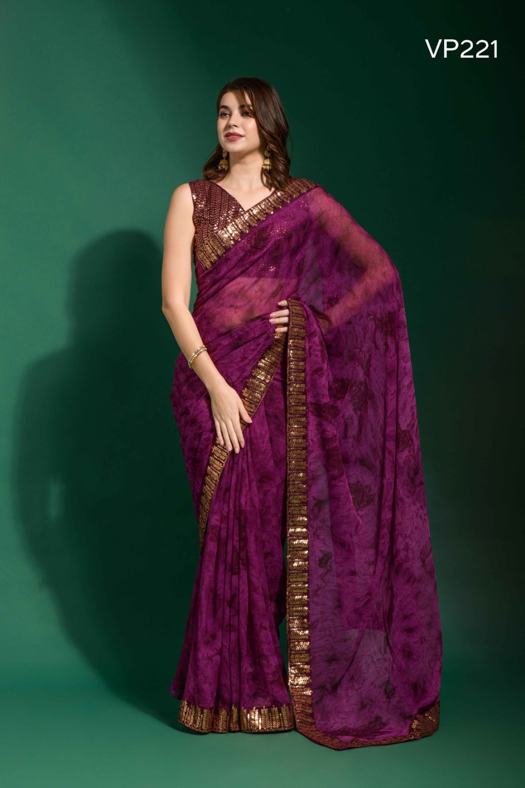 221 Mansuri Prizam Fashion Berry Sarees