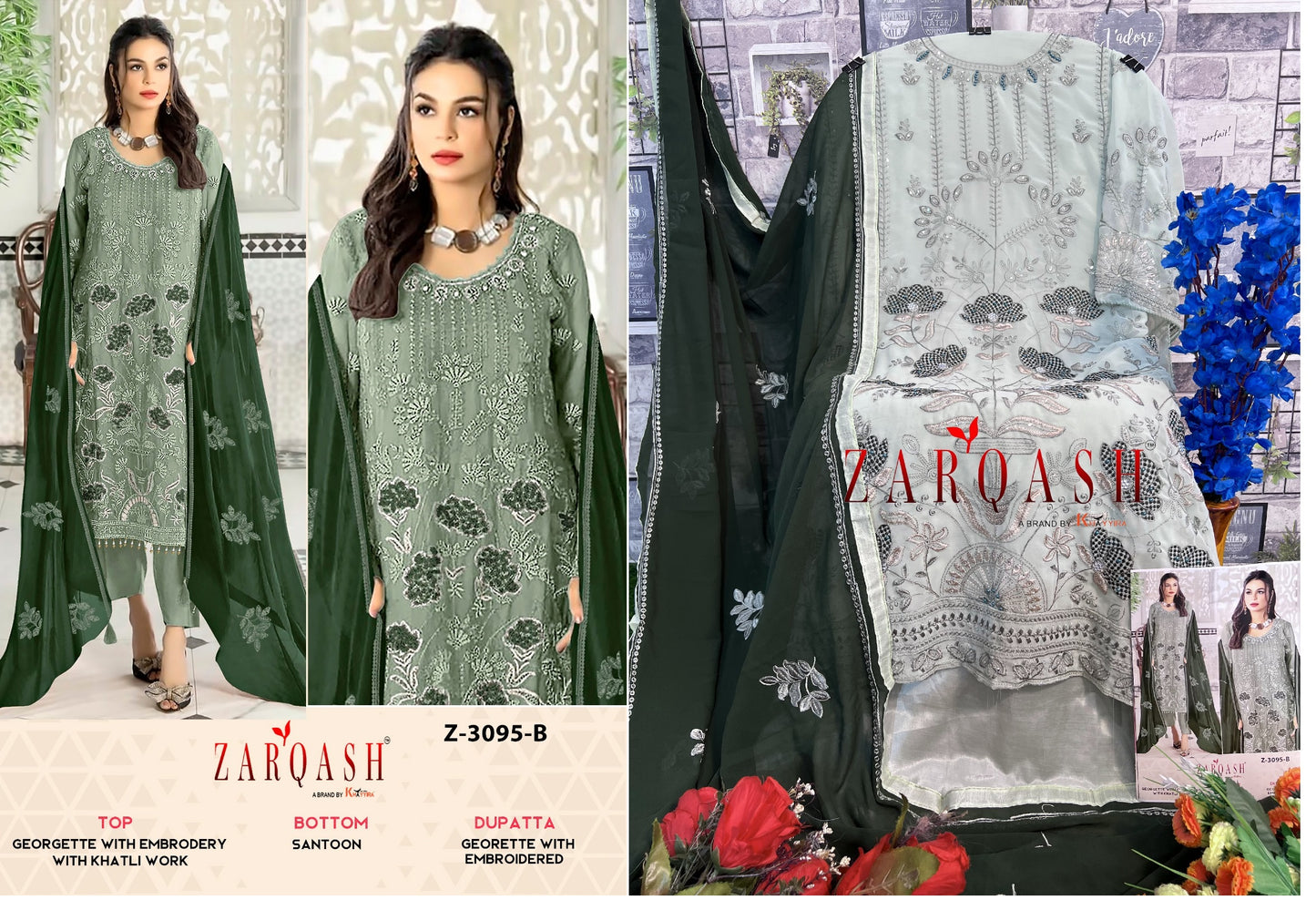 3095B Zarqash Pakistani Salwar Suits