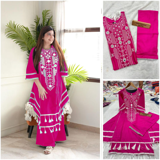 Google Pink Aarohi Kurti Pant Set