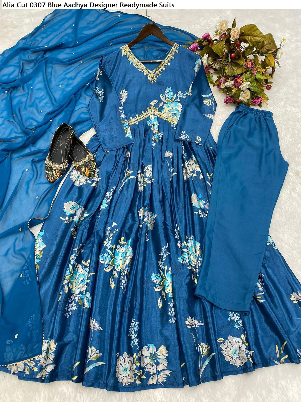 Alia Cut 0307 Blue Aadhya Designer Readymade Suits