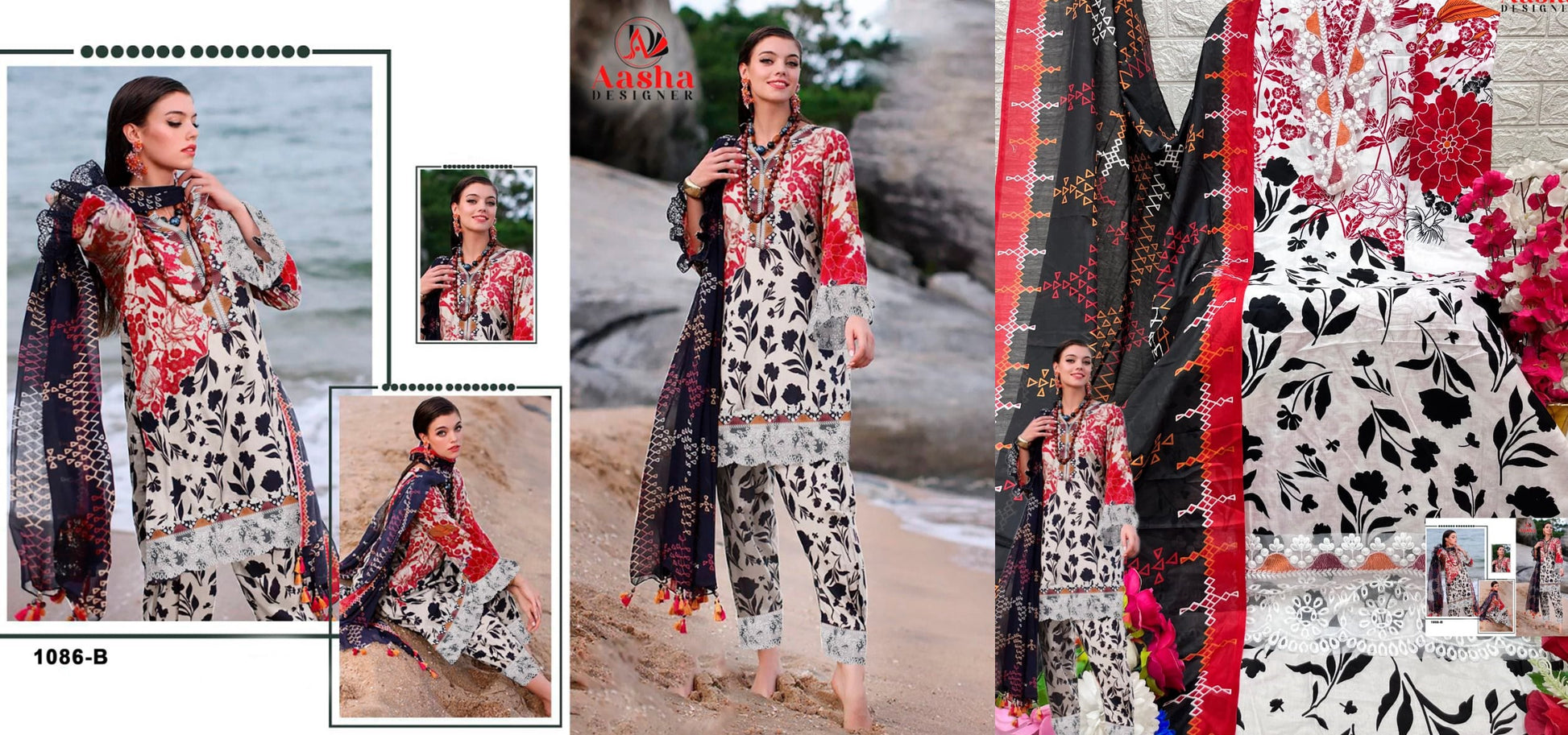 1086B Aasha Designer Pakistani Salwar Suits