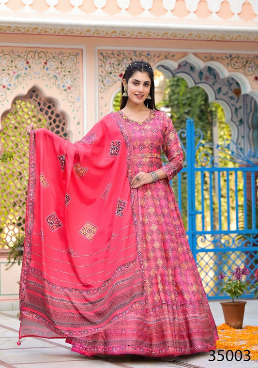 35003 Ramya Tejasvee Gown Dupatta Set