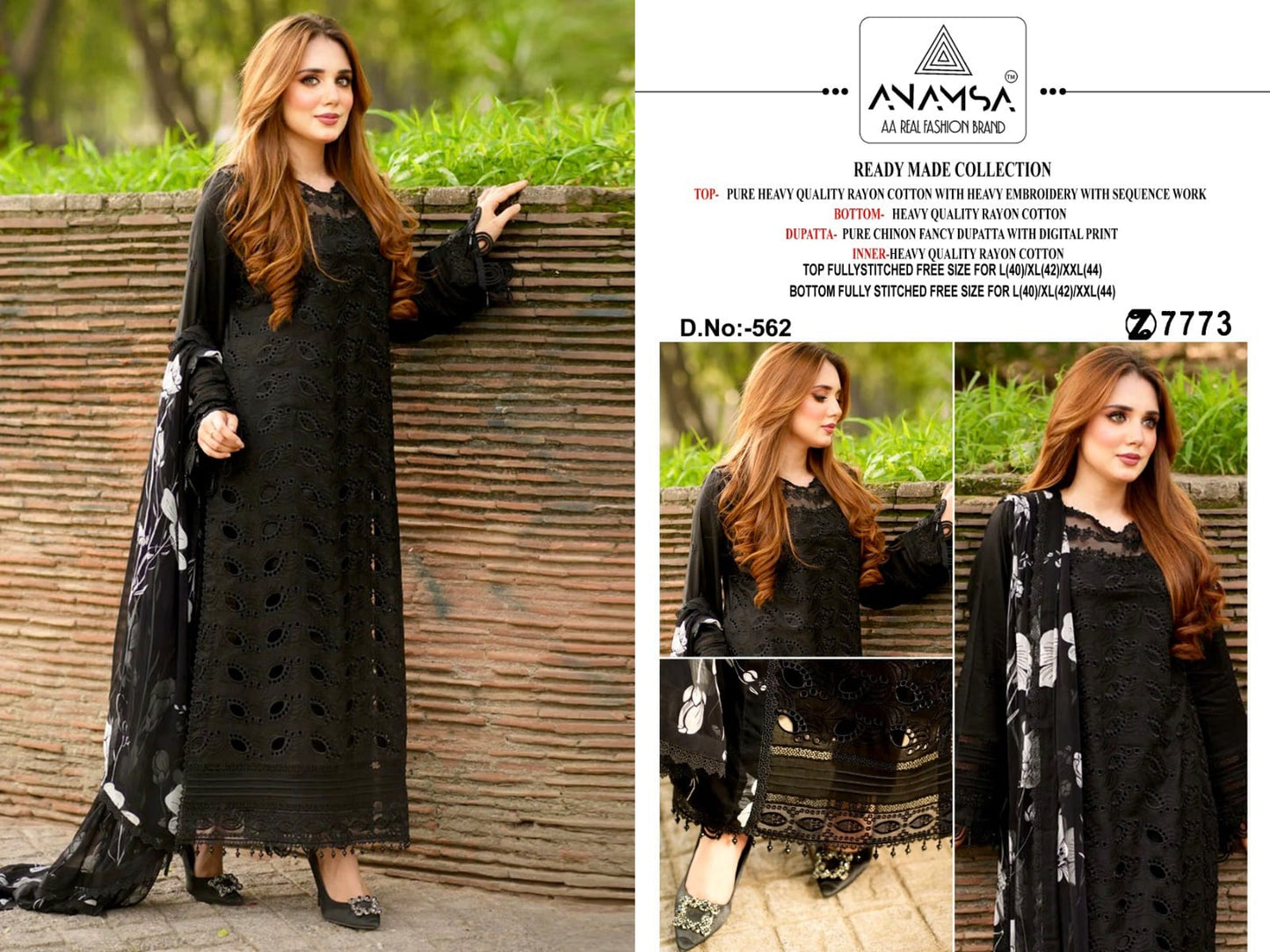 562 Anamsa Rayon Pakistani Readymade Suits