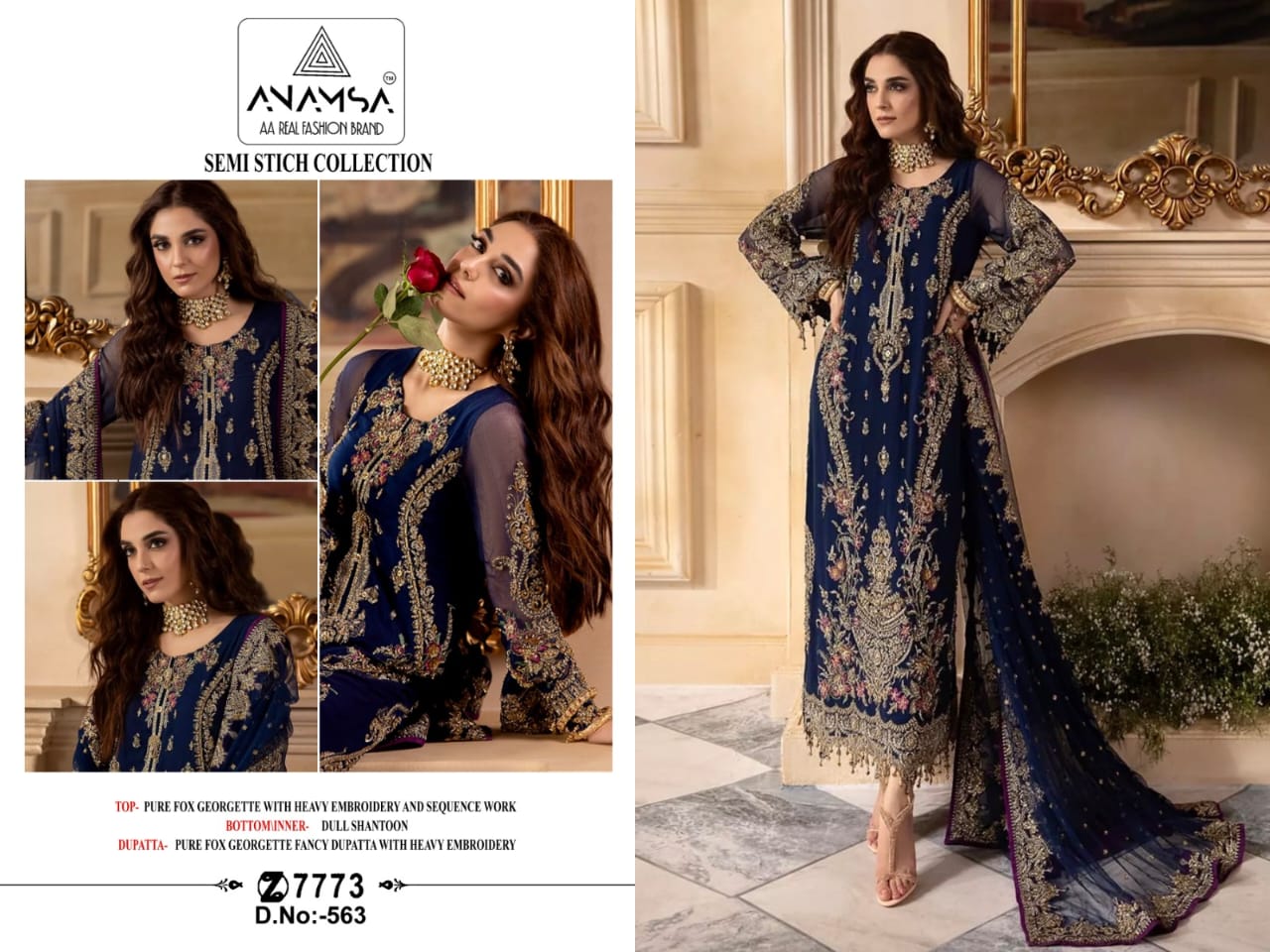 563 Anamsa Sequence Work Pakistani Salwar Suits