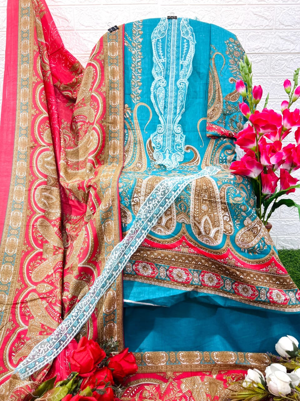 563 Taj Creations Embroidered Pakistani Patch Suits