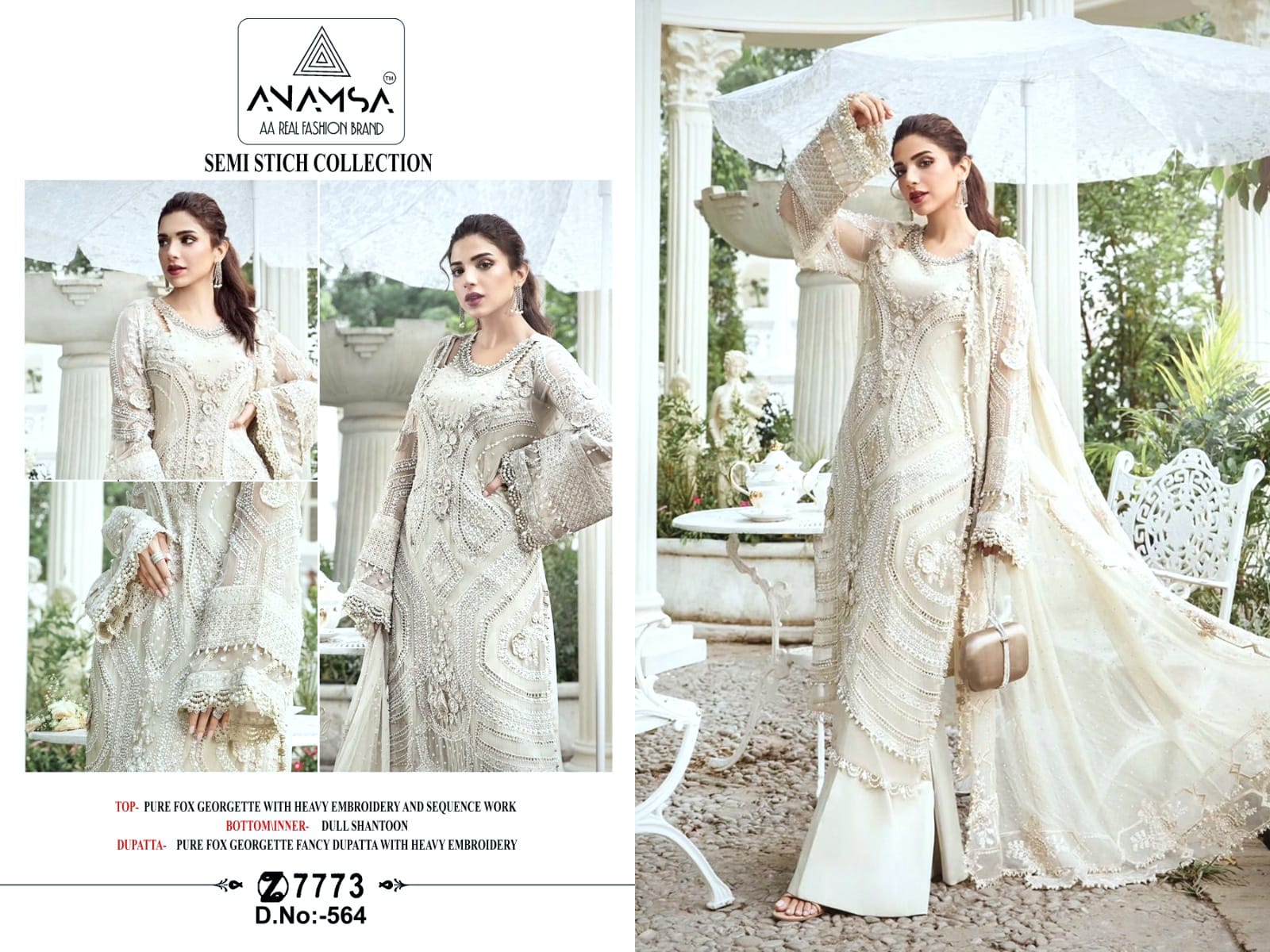 564 Anamsa Embroidered Pakistani Salwar Suits