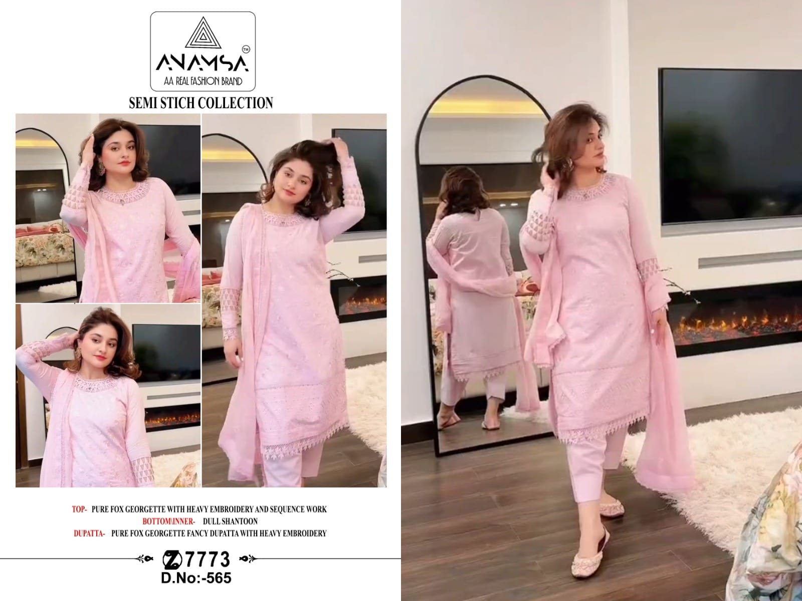 565 Anamsa Sequence Work Pakistani Salwar Suits