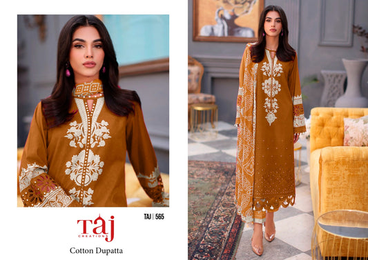565 Taj Creations Embroidered Pakistani Patch Suits