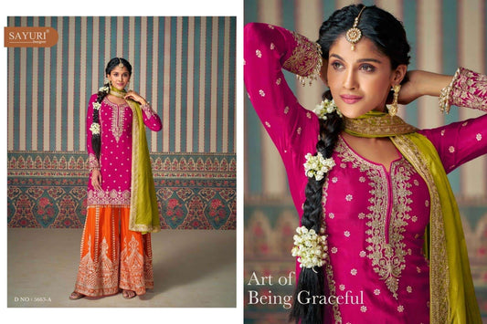 5663-A Mahi Pro Sayuri Chinon Silk Pakistani Readymade Suits