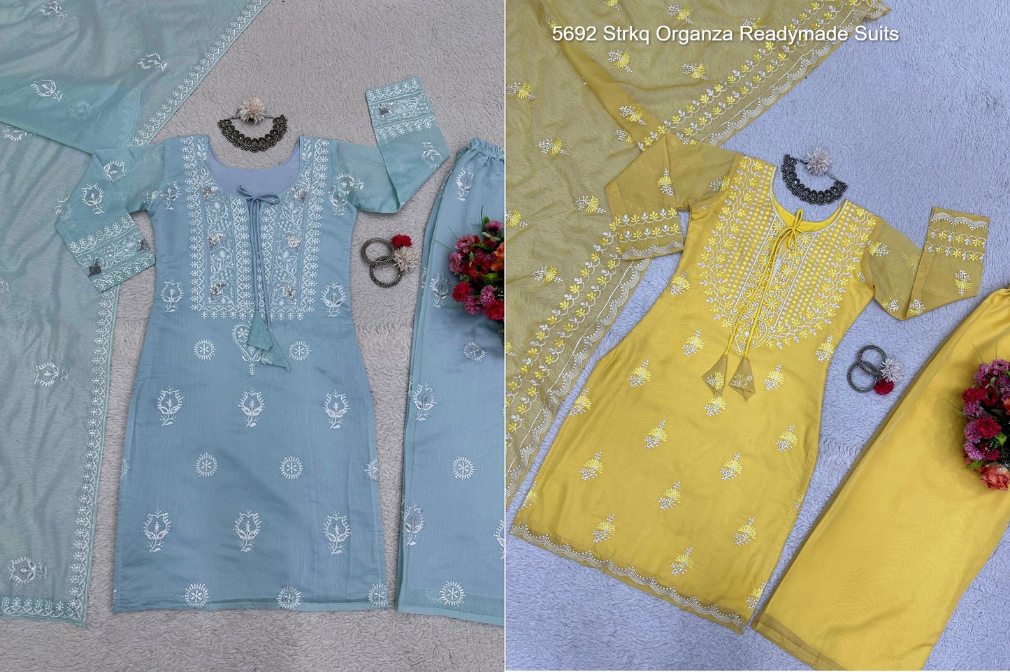 5692 Strkq Organza Readymade Suits