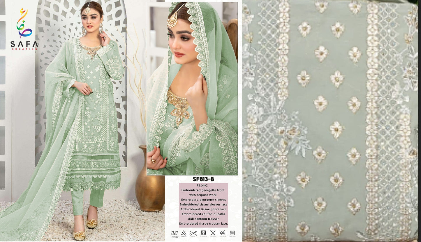 813B Safa Creation Pakistani Salwar Suits