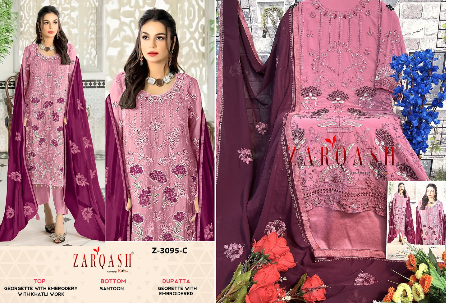 3095C Zarqash Pakistani Salwar Suits