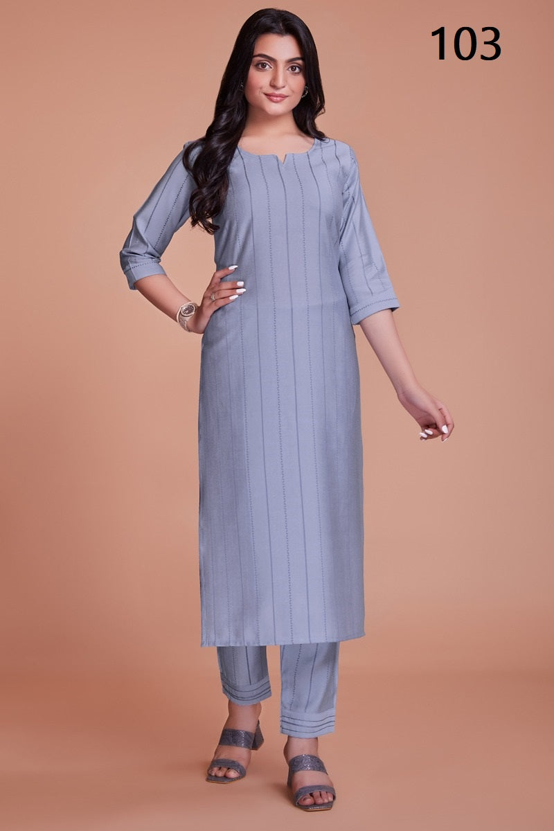 103 Summer Magic Aahvan Designs Kurti Pant Set