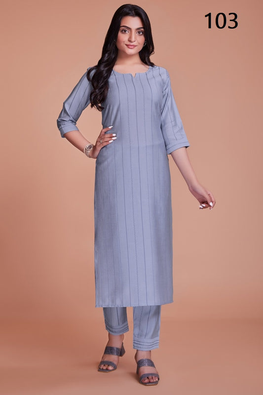 103 Summer Magic Aahvan Designs Kurti Pant Set