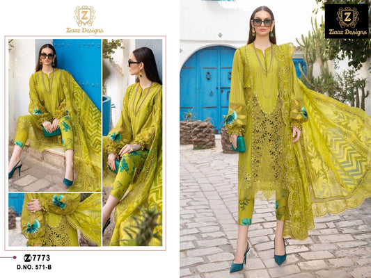 571B Ziaaz Designs Embroidered Pakistani Salwar Suits