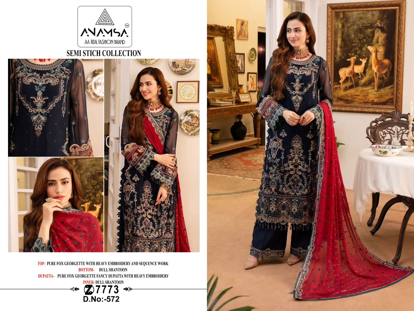 572 Anamsa Sequence Work Pakistani Salwar Suits