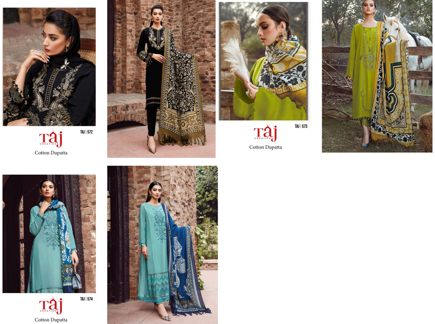 572 Taj Creations Embroidery Pakistani Salwar Suits