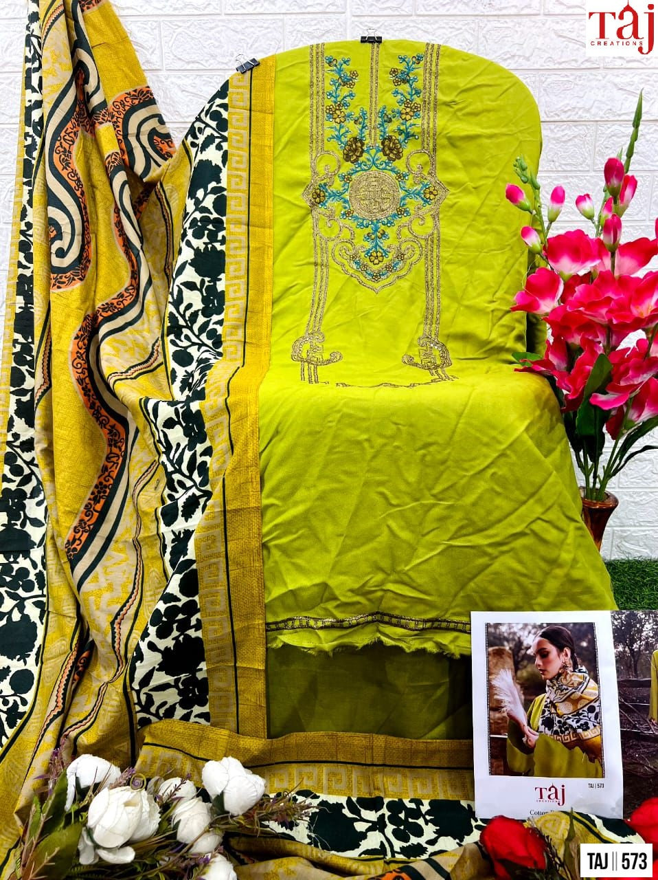 573 Taj Creations Embroidery Pakistani Salwar Suits