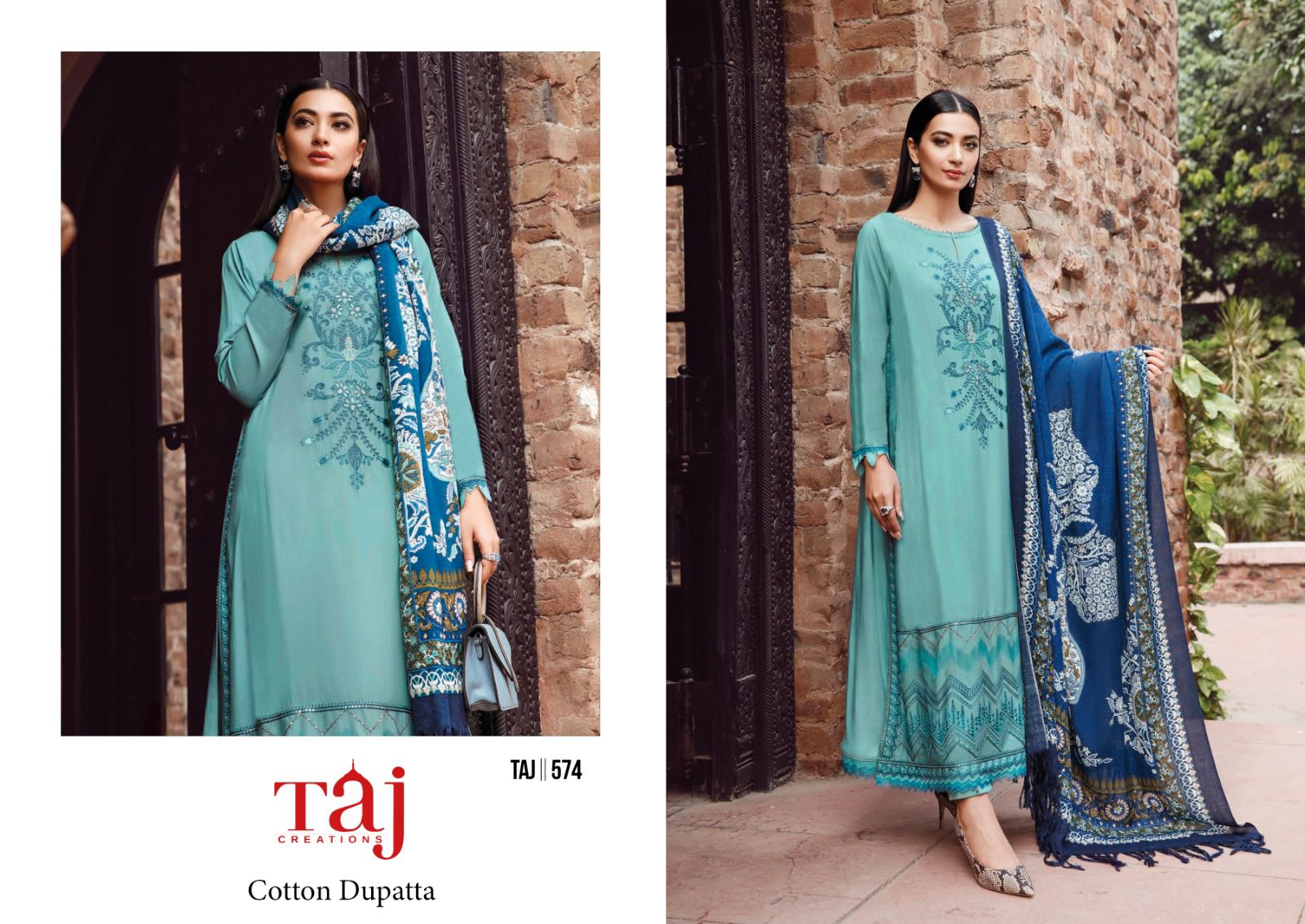 574 Taj Creations Embroidery Pakistani Salwar Suits