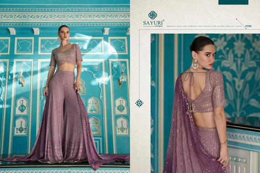 5760 Laskara Sayuri Georgette Crop Top Plazzo Set