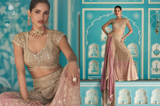 5761 Laskara Sayuri Georgette Crop Top Plazzo Set
