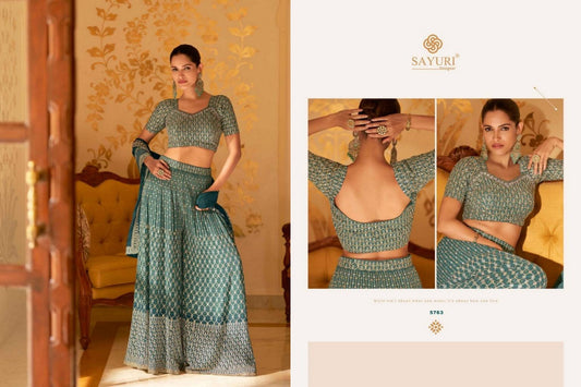 5763 Laskara Sayuri Georgette Crop Top Plazzo Set