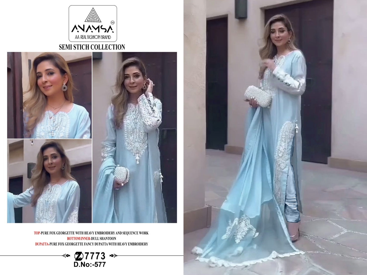 577 Anamsa Sequence Work Pakistani Salwar Suits