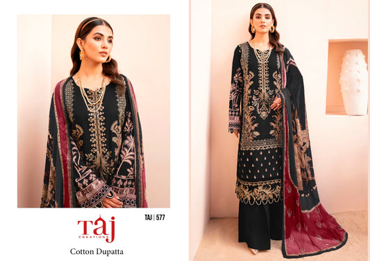 577 Taj Creations Print Pakistani Salwar Suits